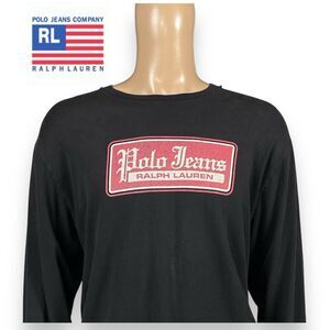 VTG RALPH LAUREN POLO JEANS CO Mens XL Long Sleeve T-Shirt Spellout Y2K